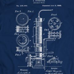 Alkoholdestillator Patent Ritning T-Shirt
