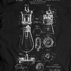 Elektrisk Lampfixtur Glödlampa Patent T-Shirt