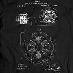 Tesla Elektrisk Transmission Patent T-Shirt