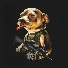 Army Pitbull Med Cigarr Badass Militär T-Shirt